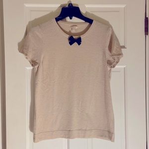 J. Crew tan sweater with bow. Size Medium